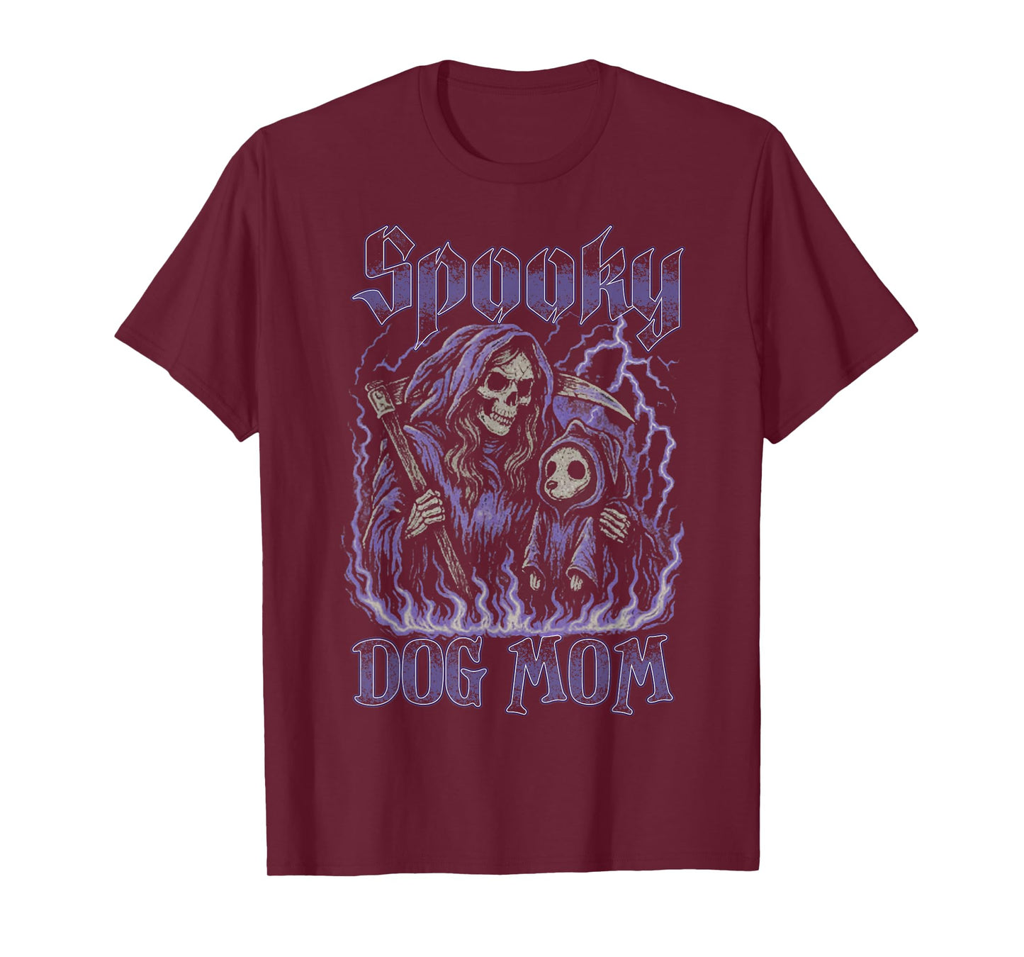 Spooky Dog Mom Spooky Skeleton Dog Mom Halloween Retro T-Shirt