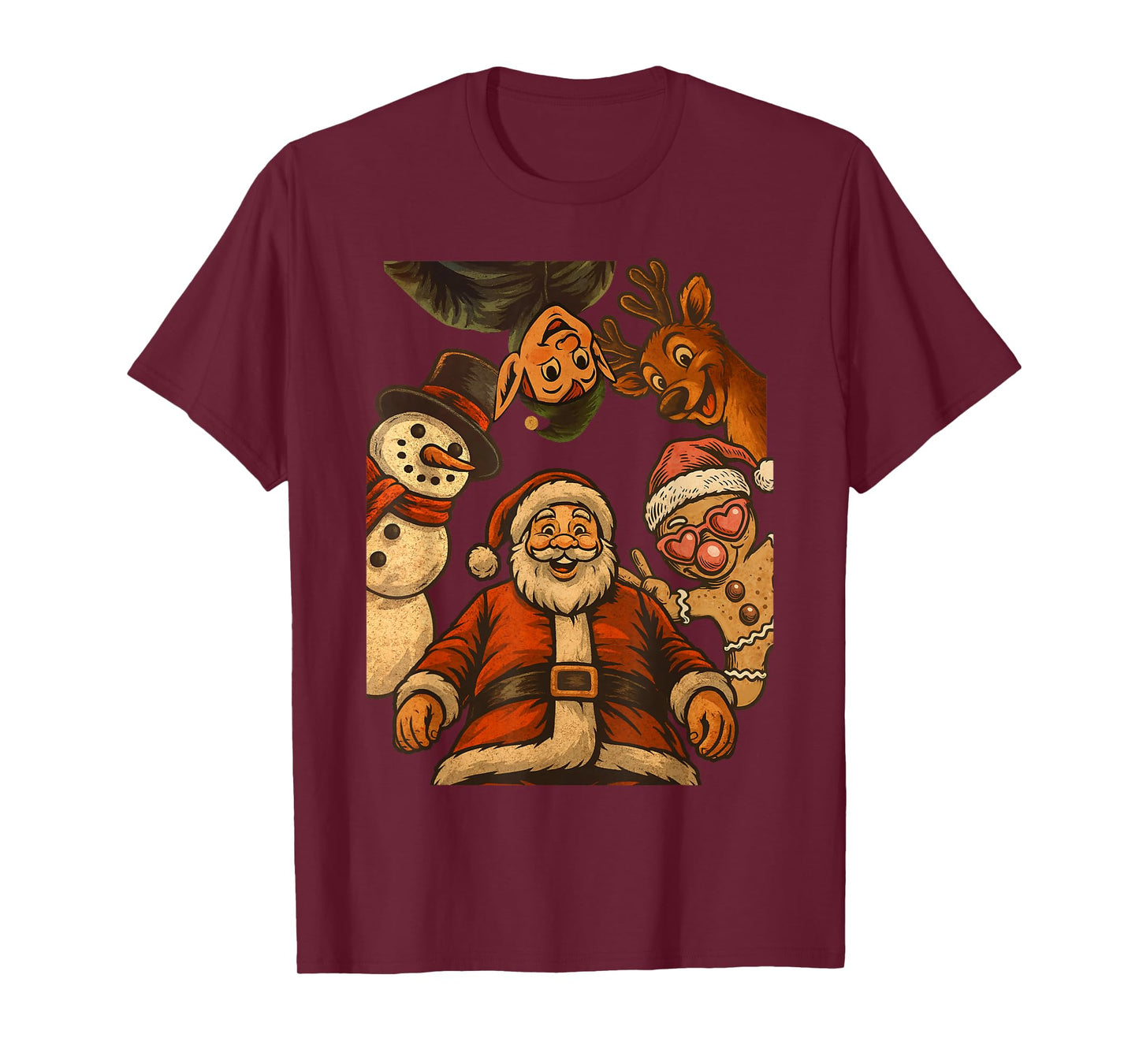 Santa Squad Elf Reindeer Gingerbread Snowman Christmas Xmas T-Shirt