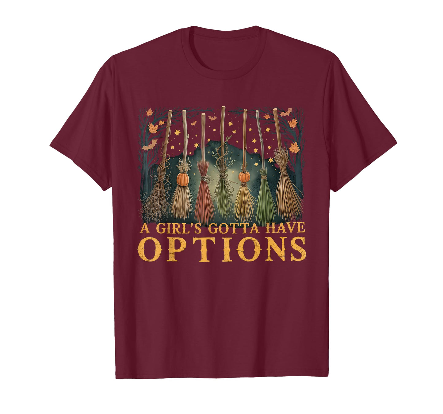 Retro a Girl’s Gotta Have Options Spooky Witches Halloween T-Shirt