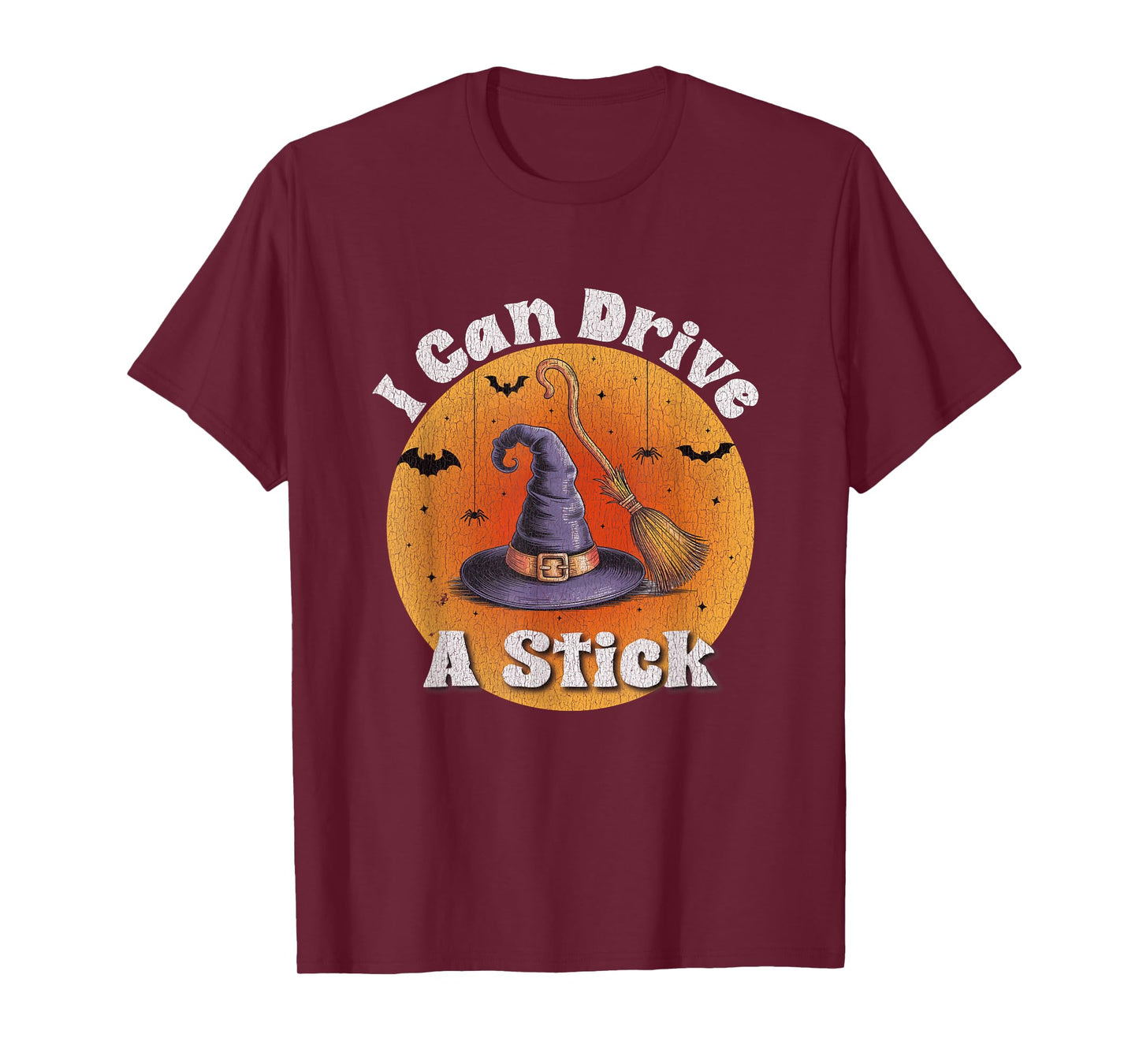 Yes I Can Drive A Stick Funny Halloween Spooky Witch T-Shirt