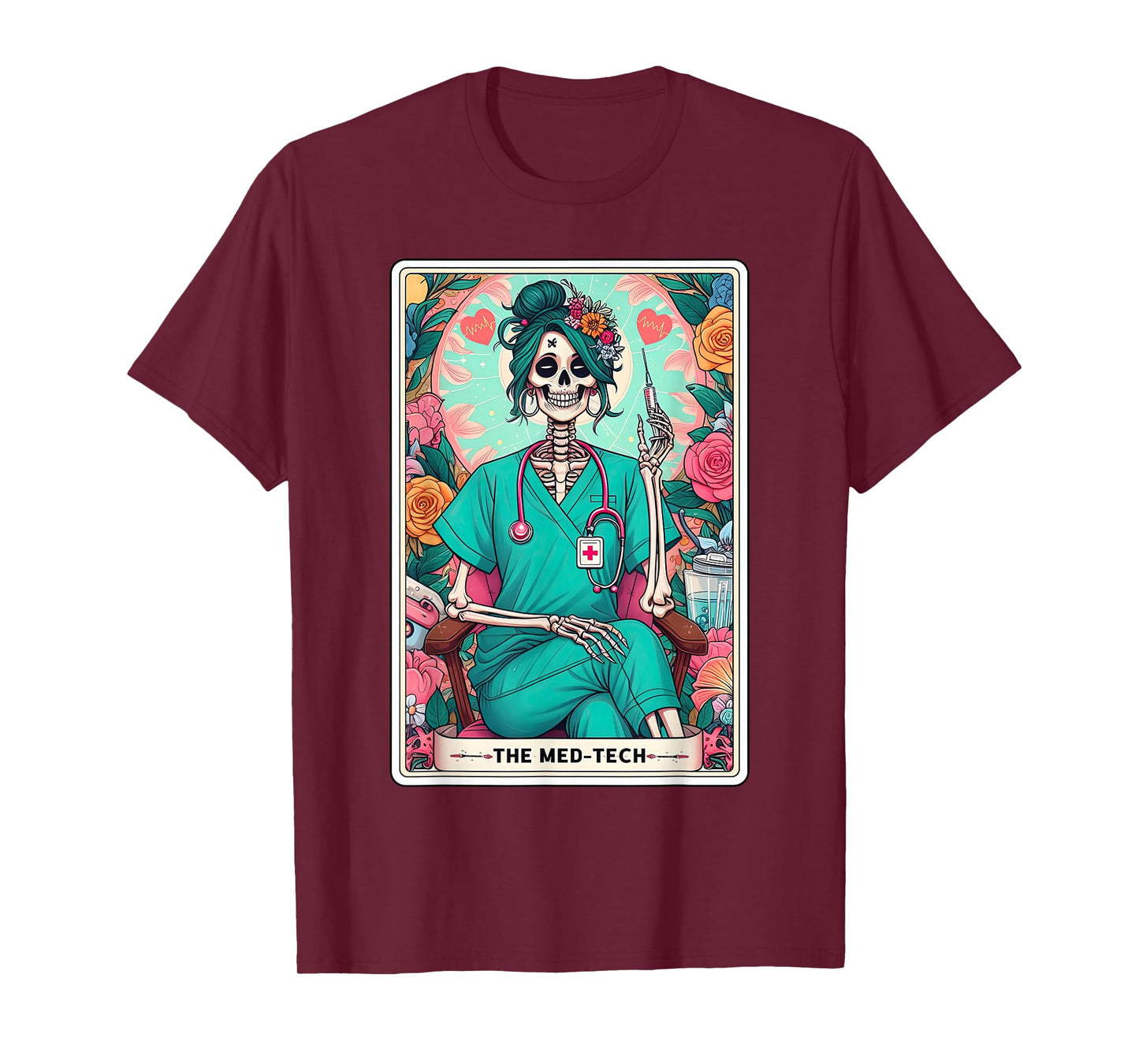 The Med Tech Tarot Card Skeleton Medication Aide CMA Nursing T-Shirt