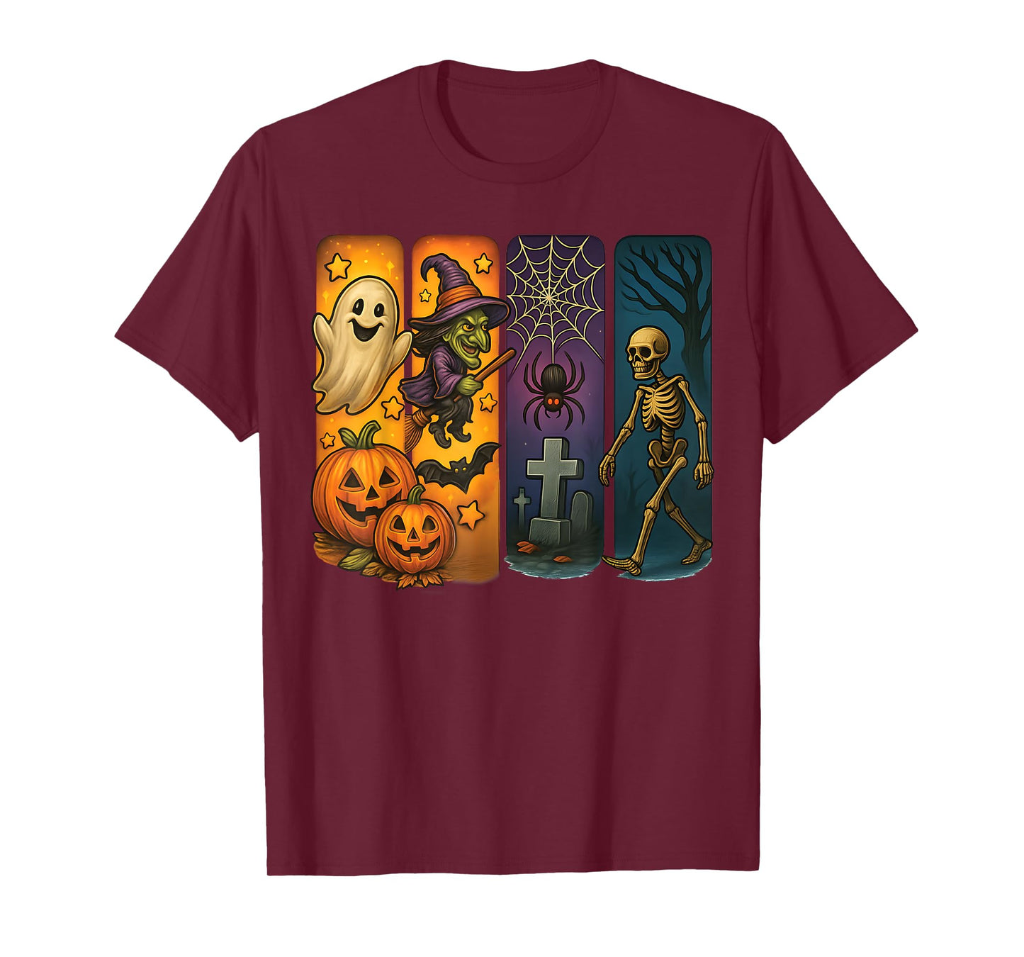 Spooky Cute Ghost & Witch Funny Boys Kids Vintage Halloween T-Shirt