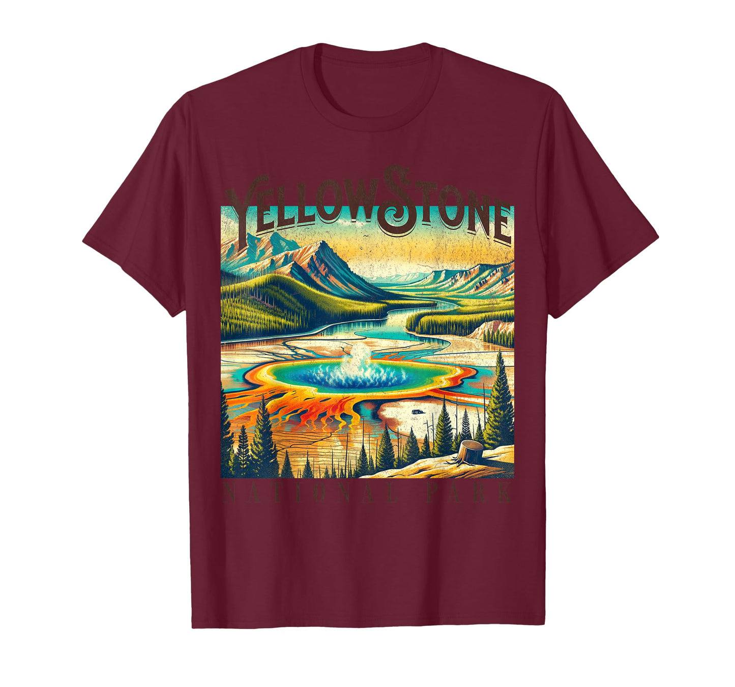 Yellowstone Grand Prismatic Spring Geothermal Vintage T-Shirt
