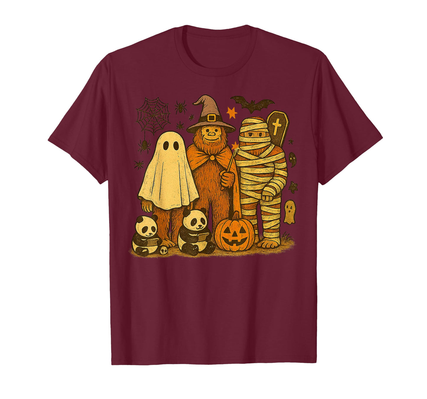Halloween Bigfoot Costumes Ghost Witch Mummy Funny Gifts T-Shirt