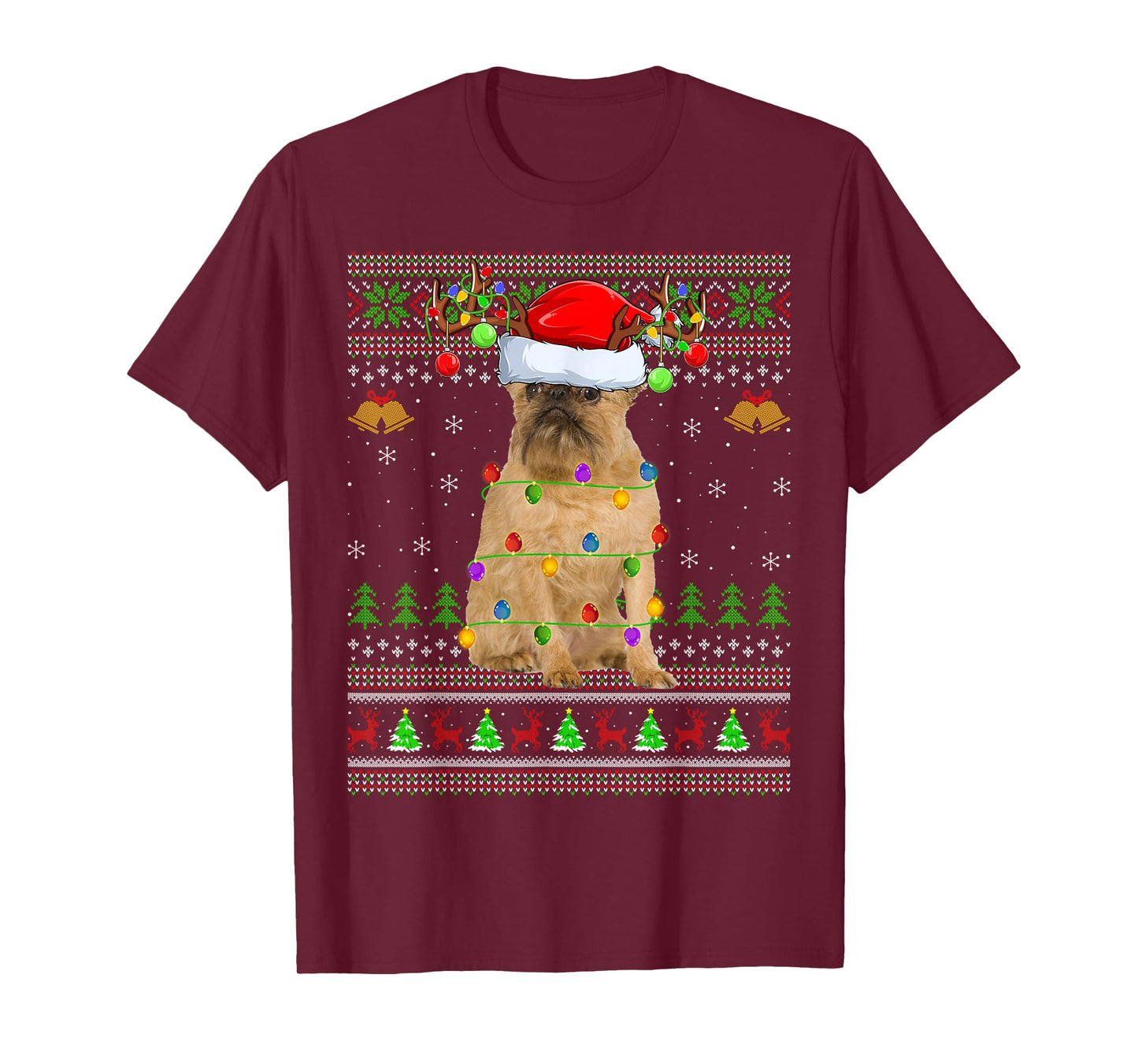 Brussels Griffon Dog Ugly Christmas Sweaters Holiday Xmas T-Shirt
