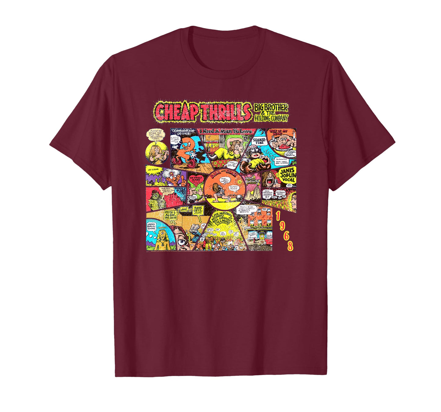 Big Brother and the Holding Company 1968 Comic Art T-Shirt