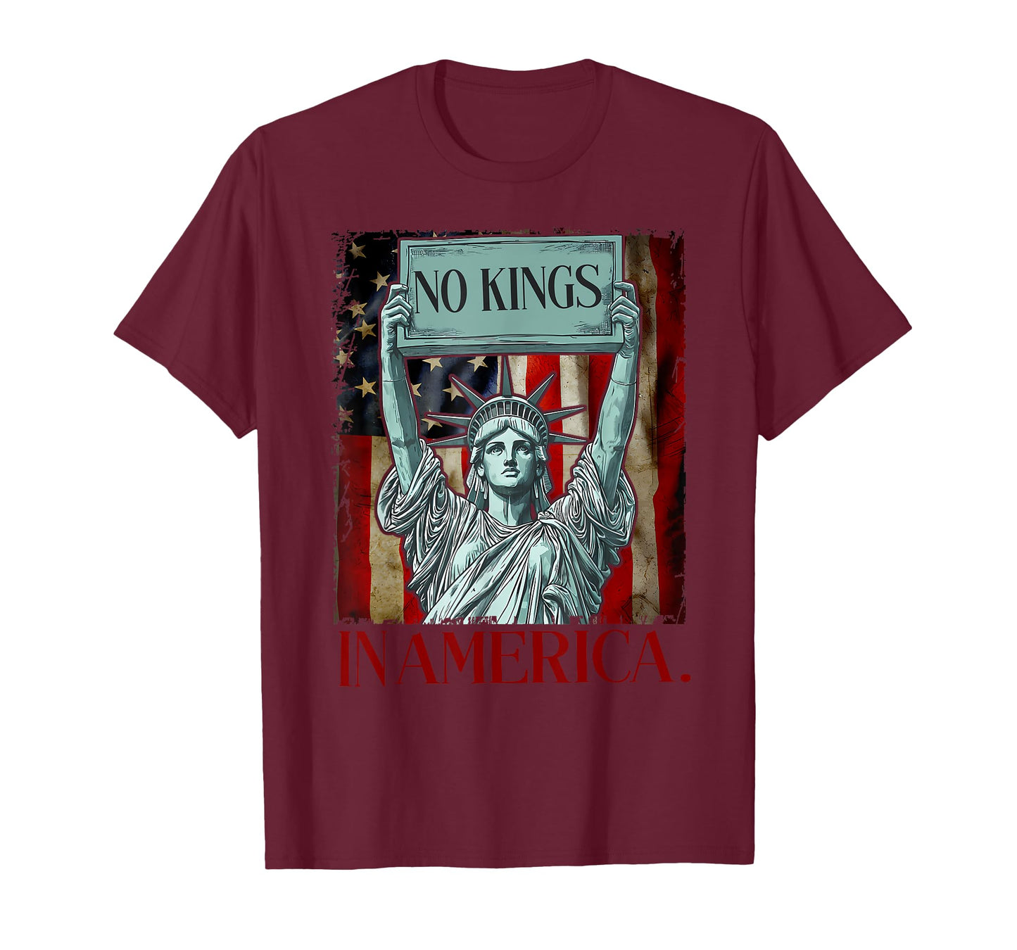 No Kings In America Retro Of Liberty T-Shirt