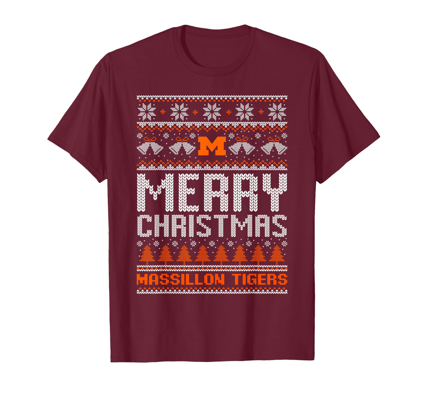 Massillon Tigers Logo Merry Christmas Ugly Sweater HS T-Shirt