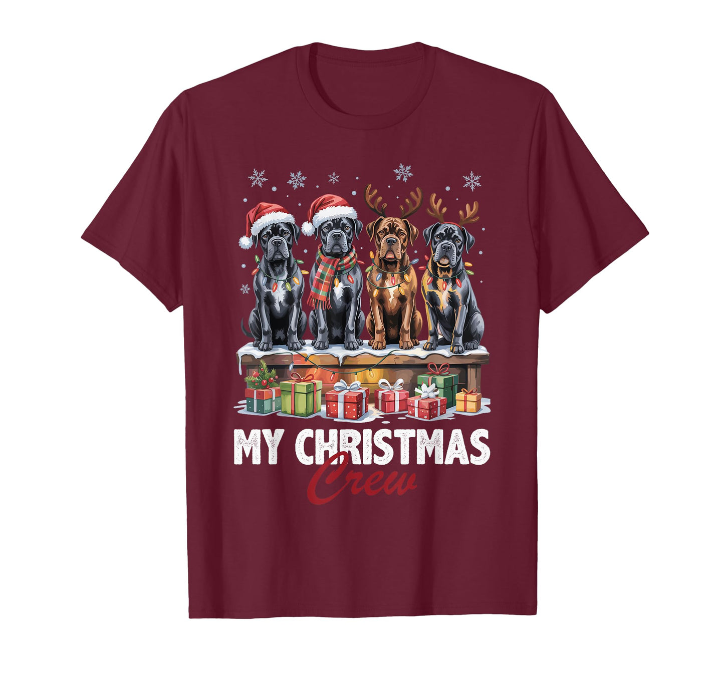 Cane Corso Christmas Crew Funny Dog Lovers Holiday Pajama T-Shirt