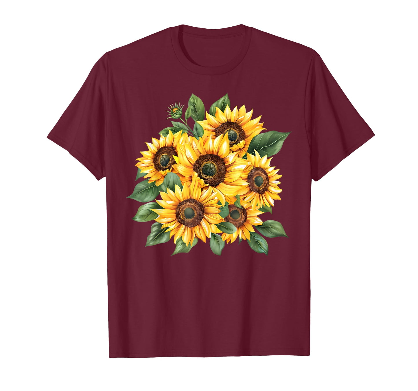 Yellow Sunflowers Cute Summer Flowers Women Beach Vibes T-Shirt