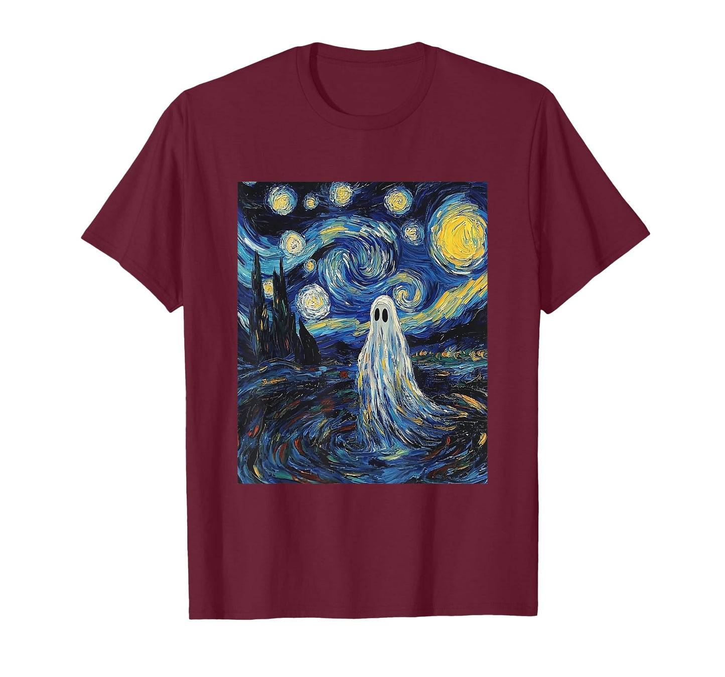 Ghost Halloween - Van Gogh Style - Starry Night T-Shirt