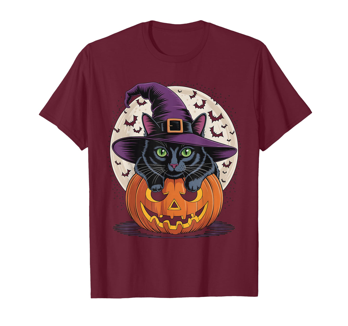 Funny Pumpkin Halloween Black Cat Spooky Season T-Shirt