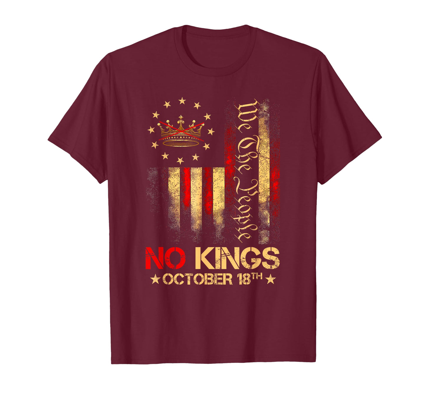 No Kings Shirt Vintage America Flag 1776 October 18 T-Shirt