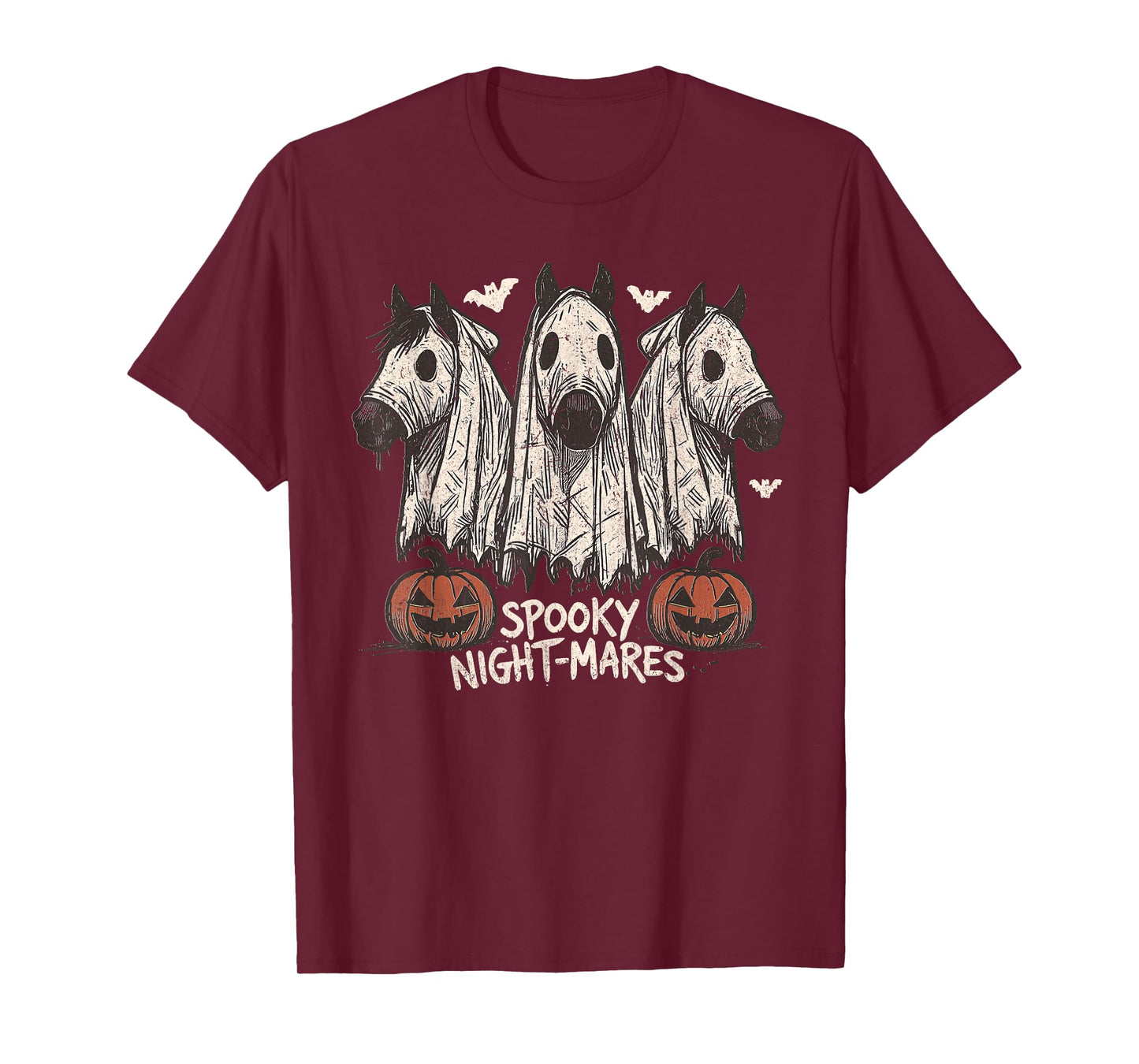 Spooky Night-Mares Halloween Horse Ghost Funny Spooky Season T-Shirt