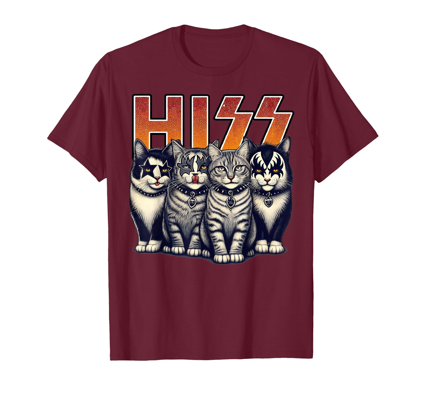Hiss Funny Cats Kittens Rock Rockin Birthday Gifts Idea T-Shirt