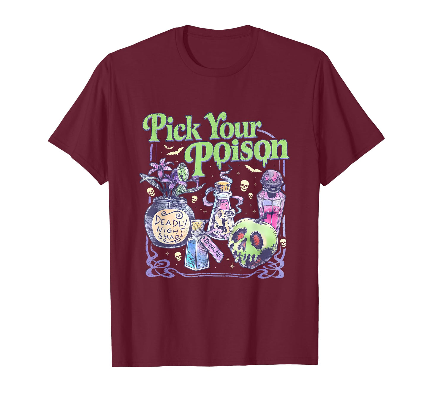 Pick Your Poison Vintage Spooky Season Halloween Funny T-Shirt