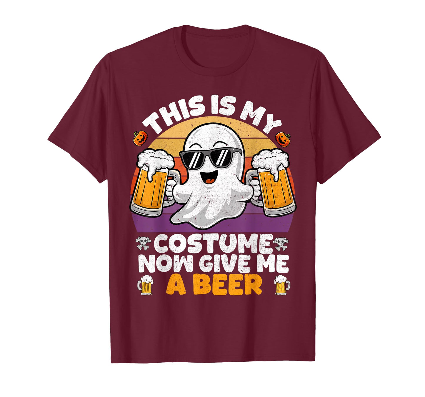 Funny Vintage Boo This is My Halloween Costumes Adults Mens T-Shirt