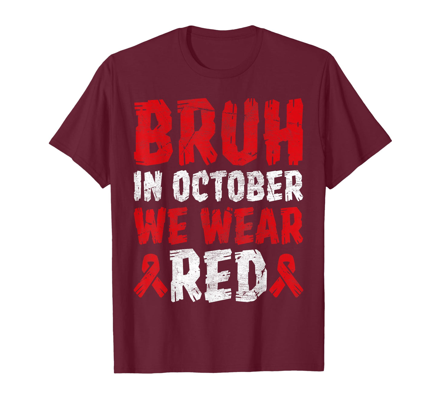 Red Ribbon Week Shirt for Kids Boys Bruh In October Wear Red T-Shirt
