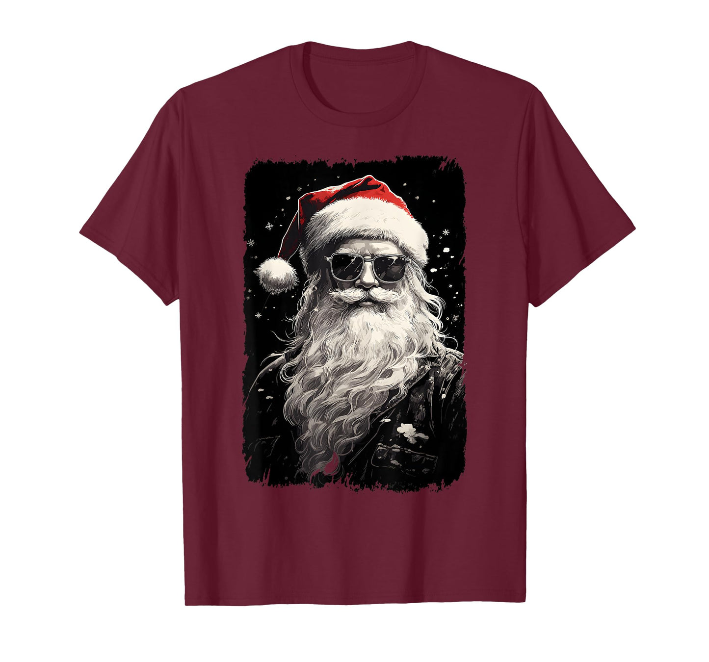 Hipster Santa With Sunglasses Santa Claus Retro Christmas T-Shirt