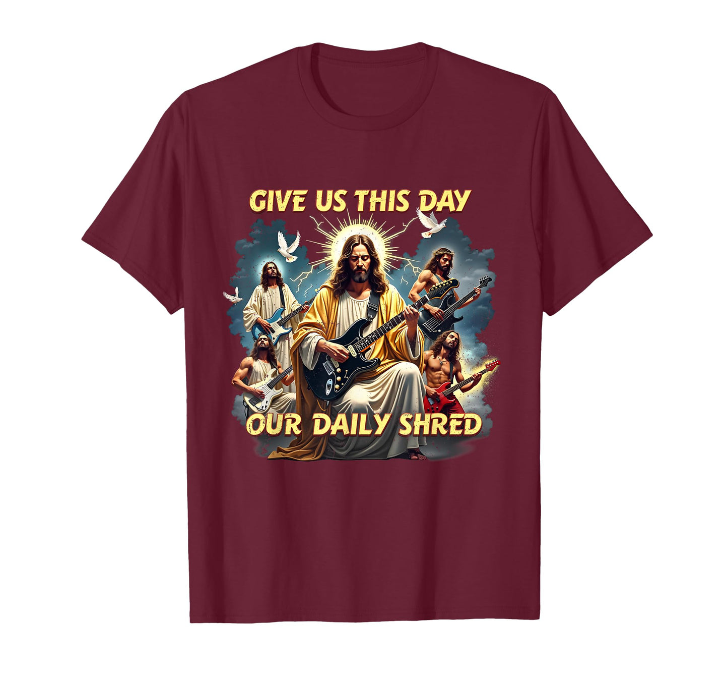 Jesus Guitar Rocker Daily Shred Christian Mom Gift T-Shirt