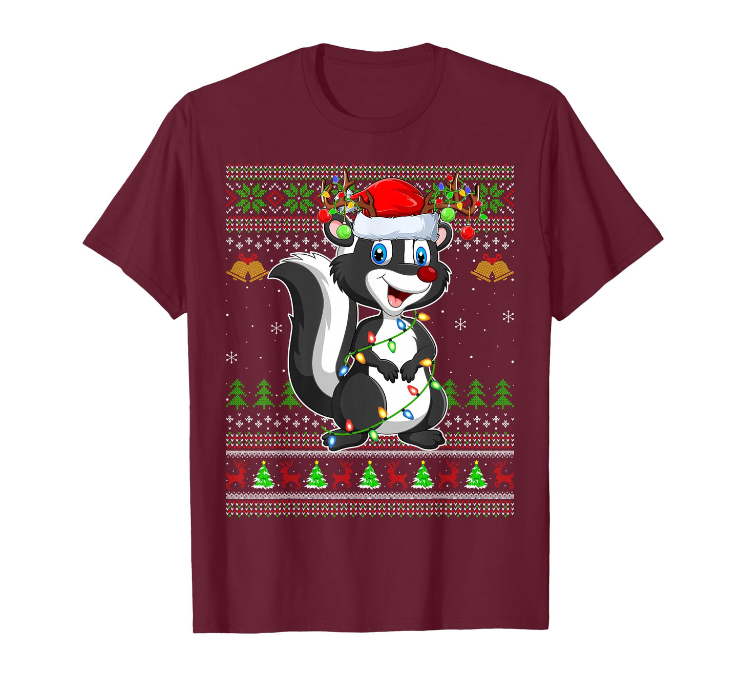 Skunk Ugly Christmas Sweaters Holiday Santa Cute Xmas T-Shirt