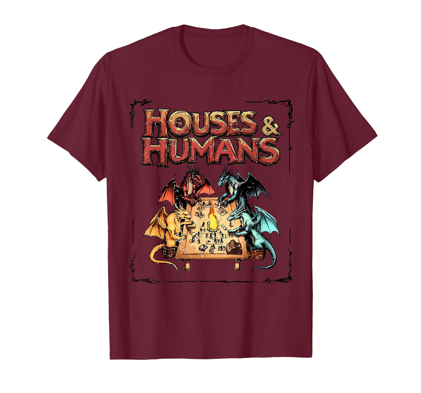 Houses and Humans Vintage Retro 90s Joke Gaming D20 T-Shirt