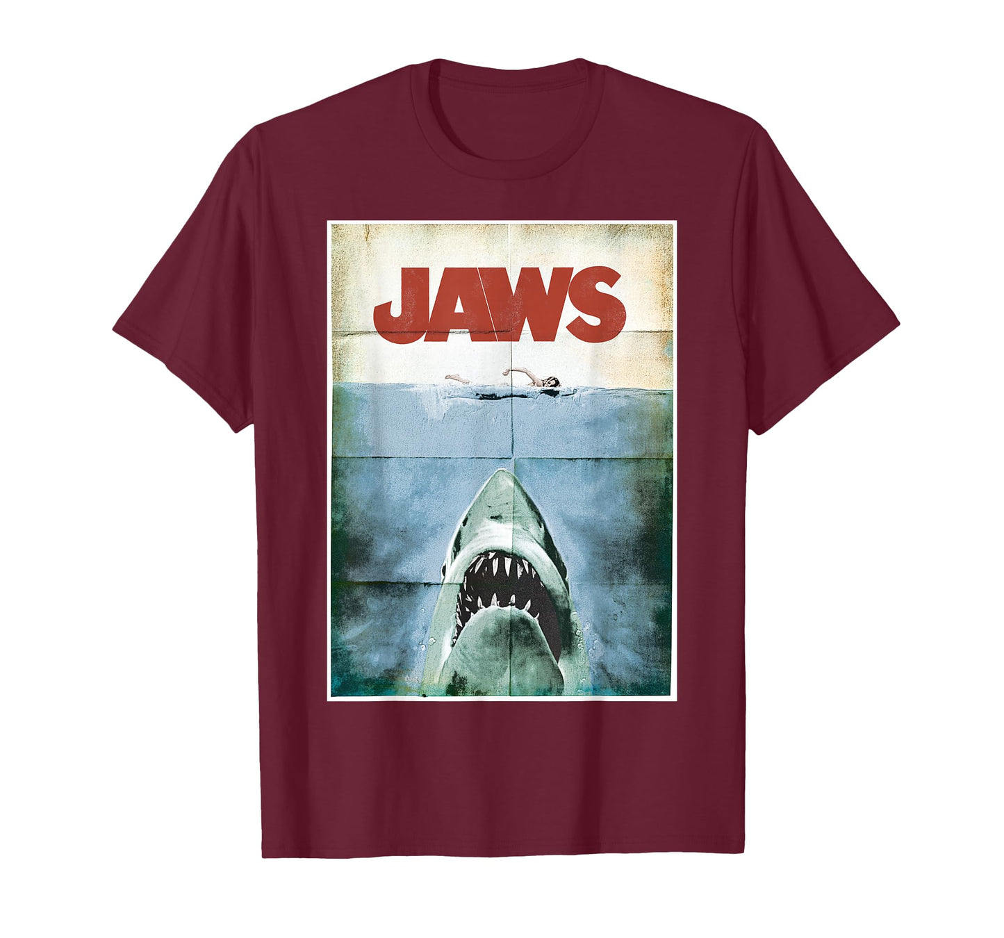Jaws 50th Anniversary Poster Vintage Style Front & Back T-Shirt