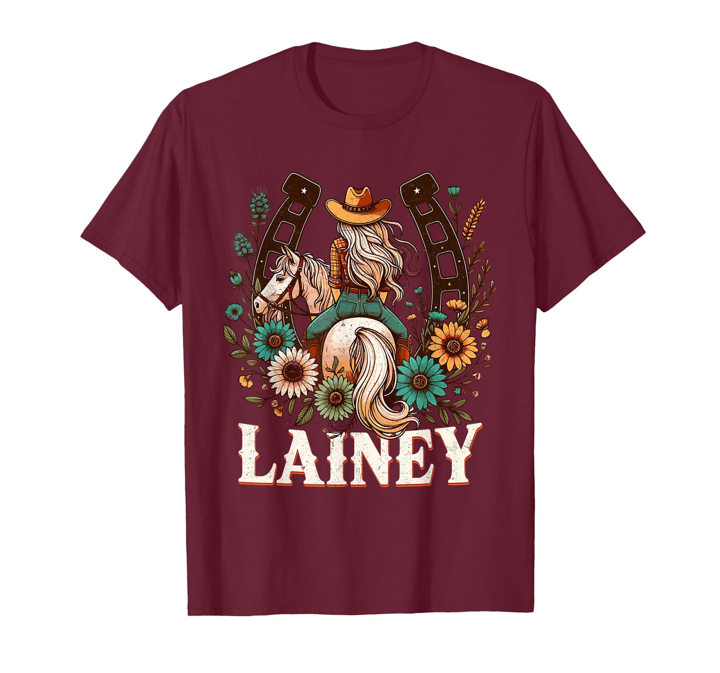 Lainey Name Girl Personalized Name Cowgirl T-Shirt