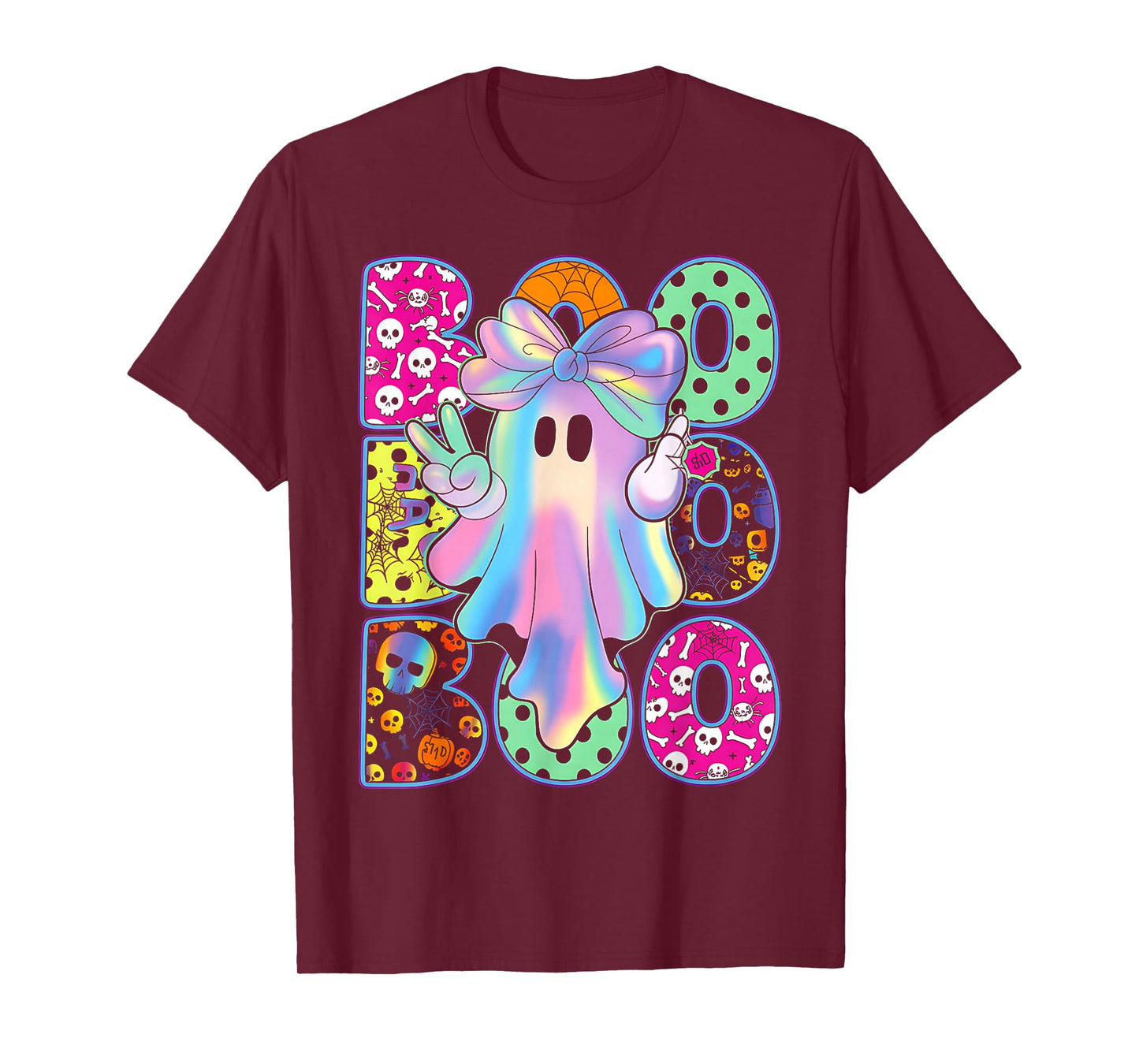 Toddler Ghost with Bow Boo Girls Halloween T-Shirt