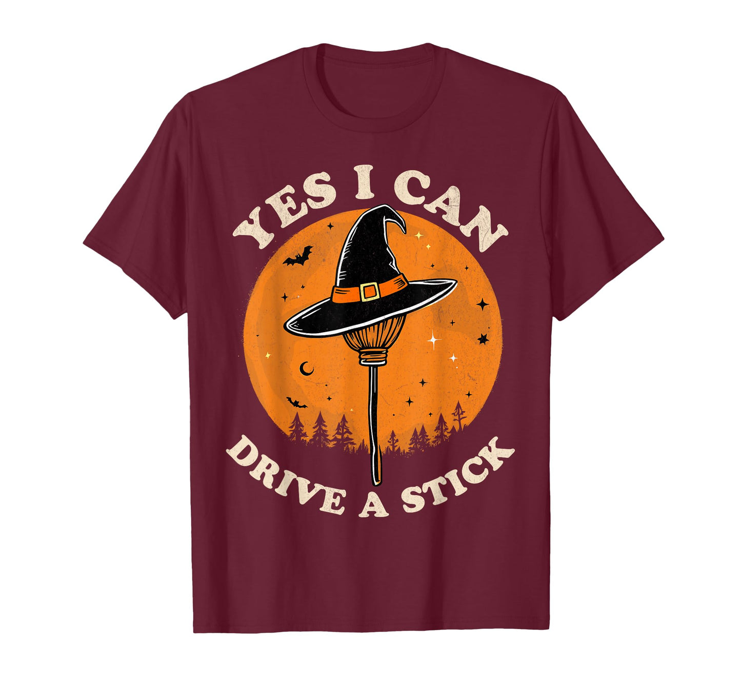 Yes I Can Drive a Stick Funny Halloween Witch Costume T-Shirt