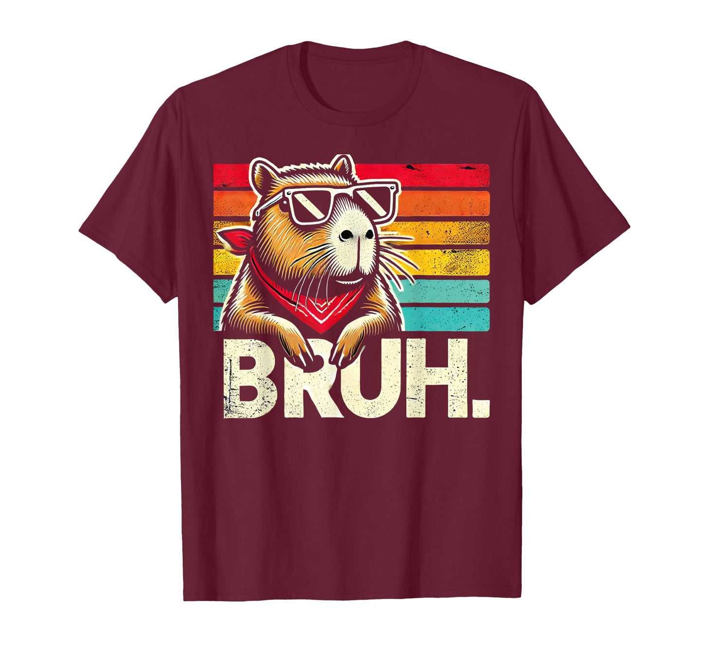 Gaming Capybara Bruh Retro Vintage Funny BRUH Kids Boys Girl T-Shirt