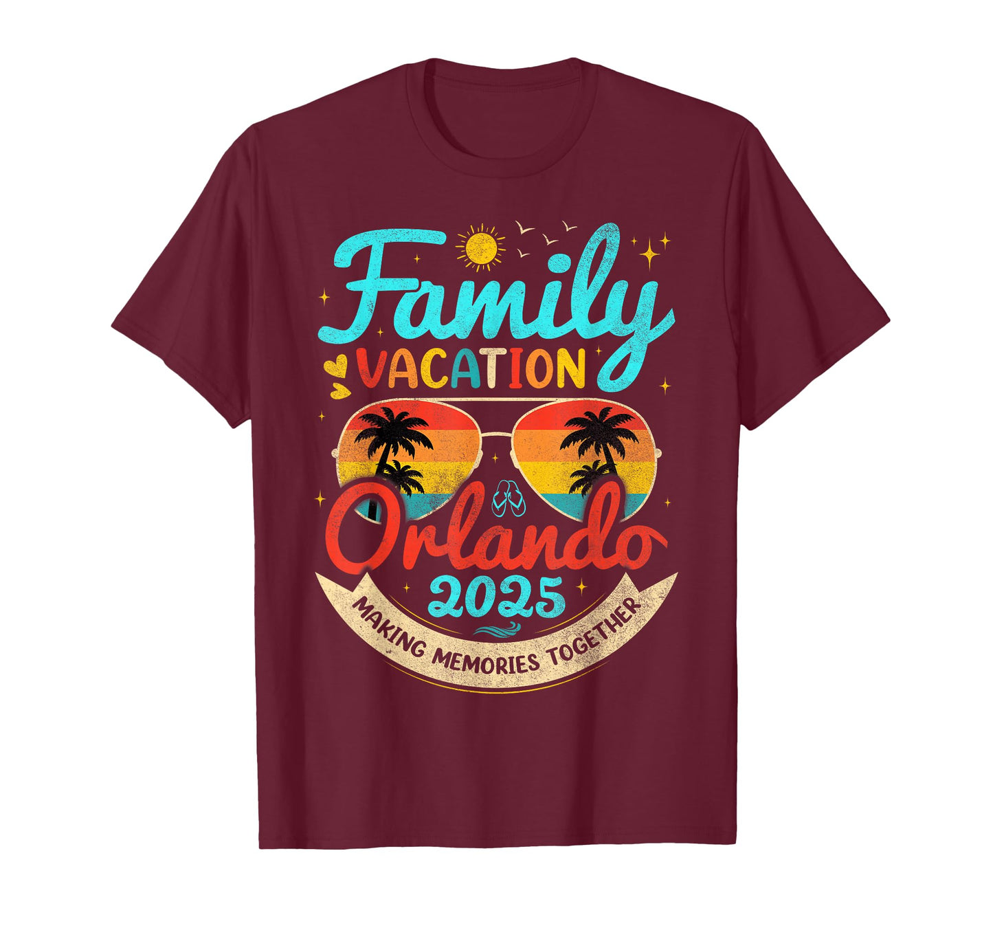 Vintage Family Vacation Orlando Beach 2025 Florida Group T-Shirt