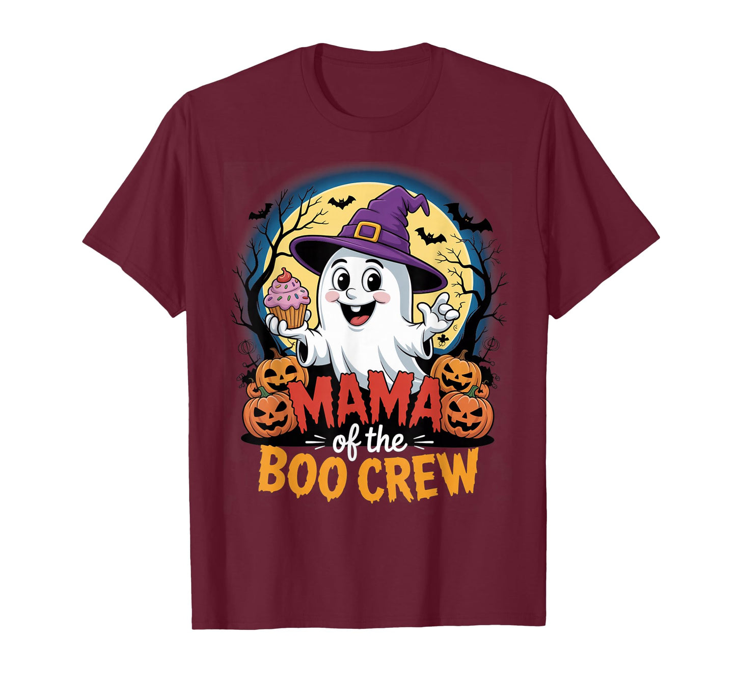 Mama of The Boo Crew Ghost Halloween Family Outfit Pumpkins T-Shirt
