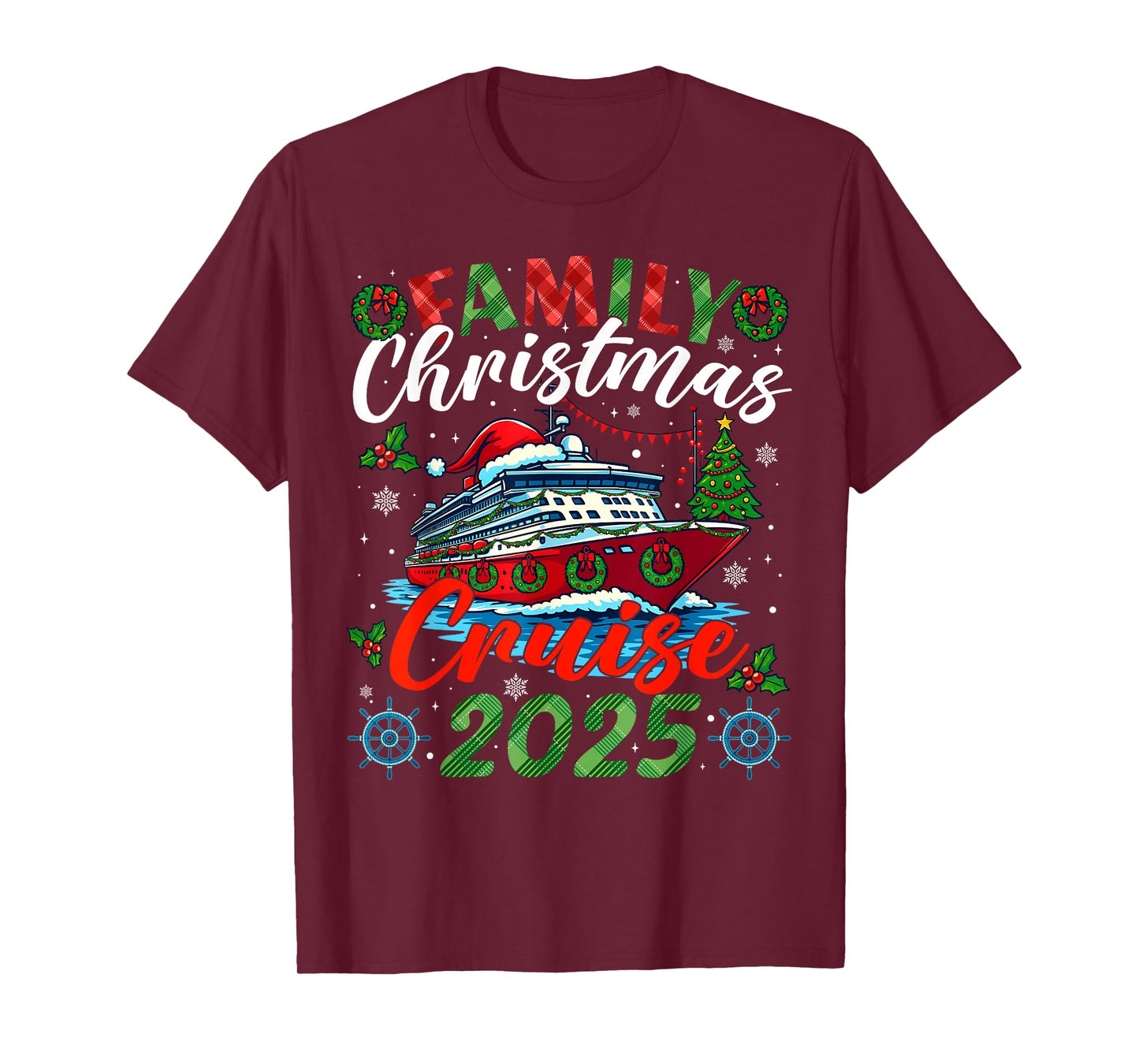 Family Christmas Cruise 2025 Xmas Matching Men Women Kids T-Shirt