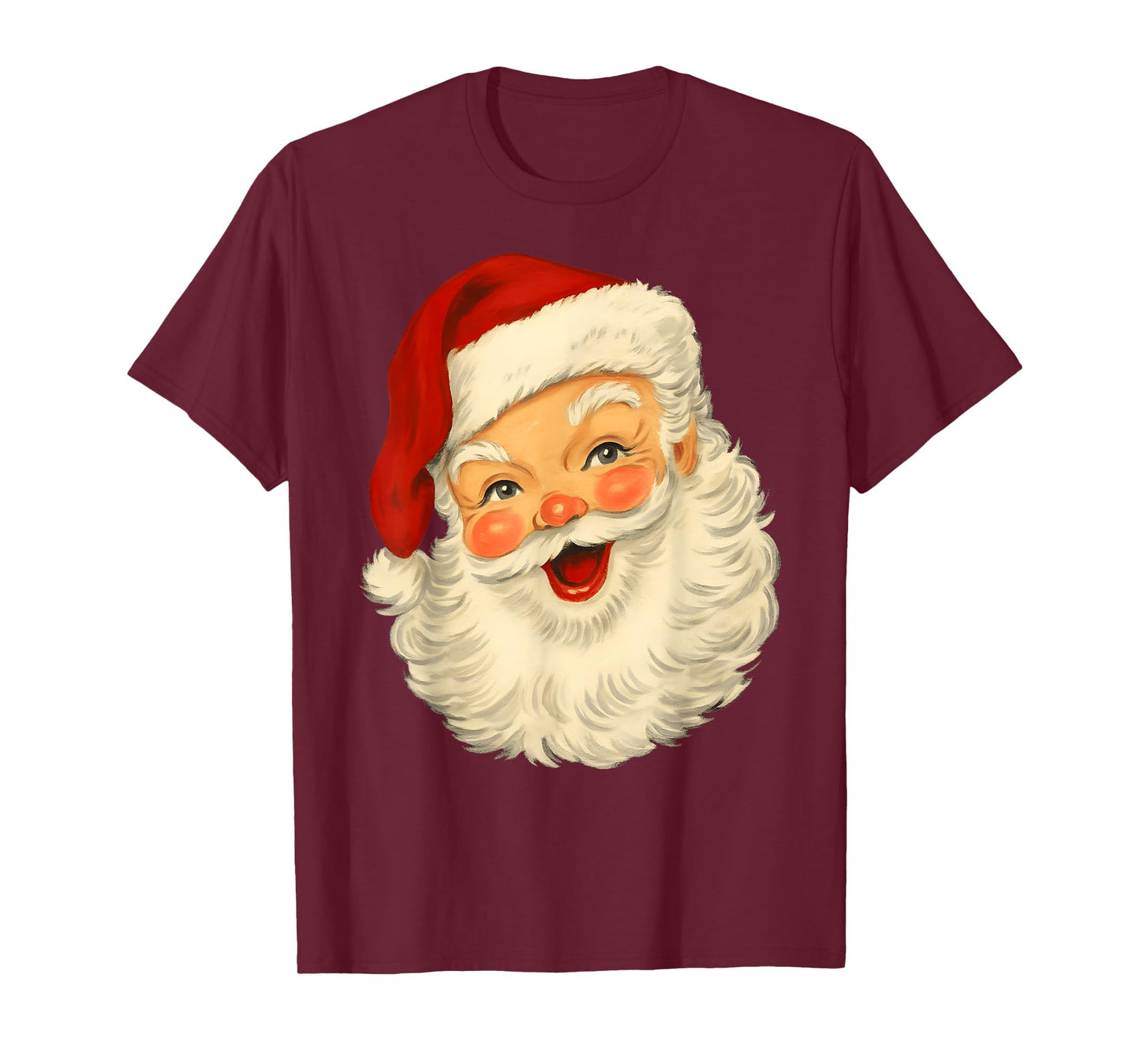 Vintage Retro Jolly Santa Claus Face Christmas Pajamas T-Shirt