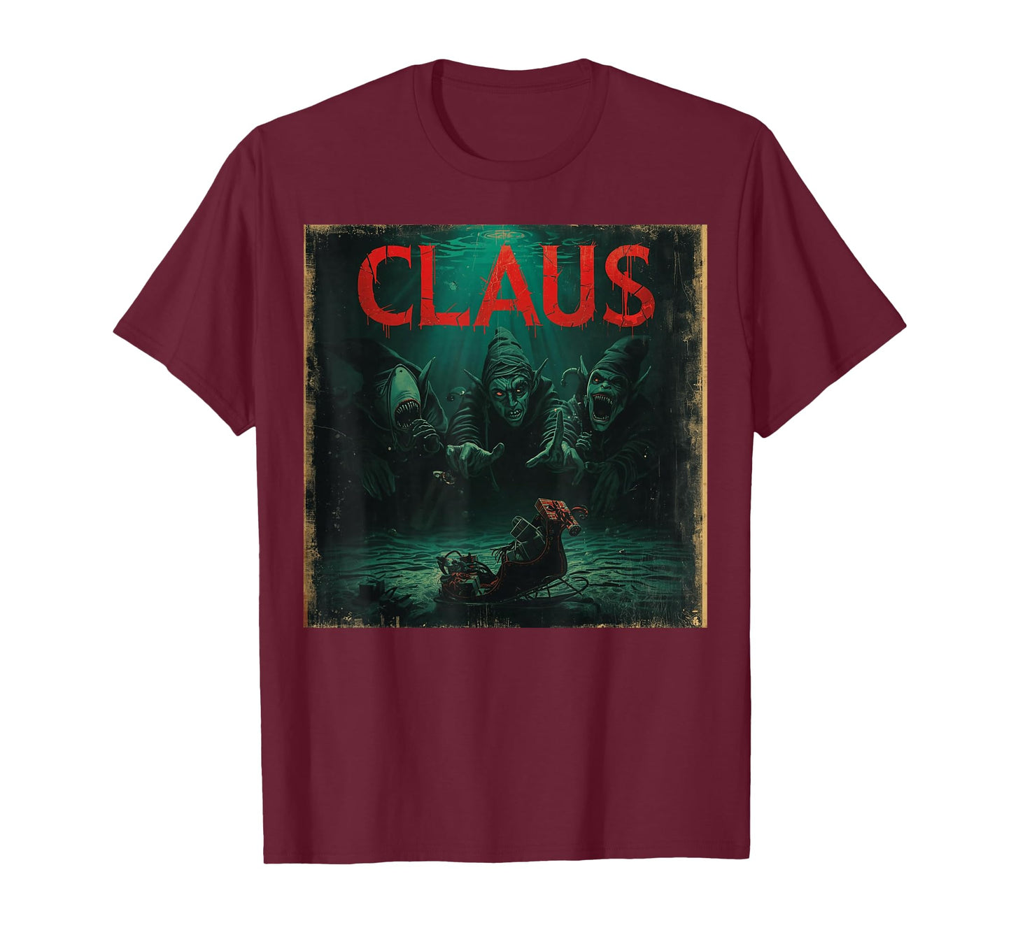 Creepy Claus Horror Christmas Dark Elf Top T-Shirt