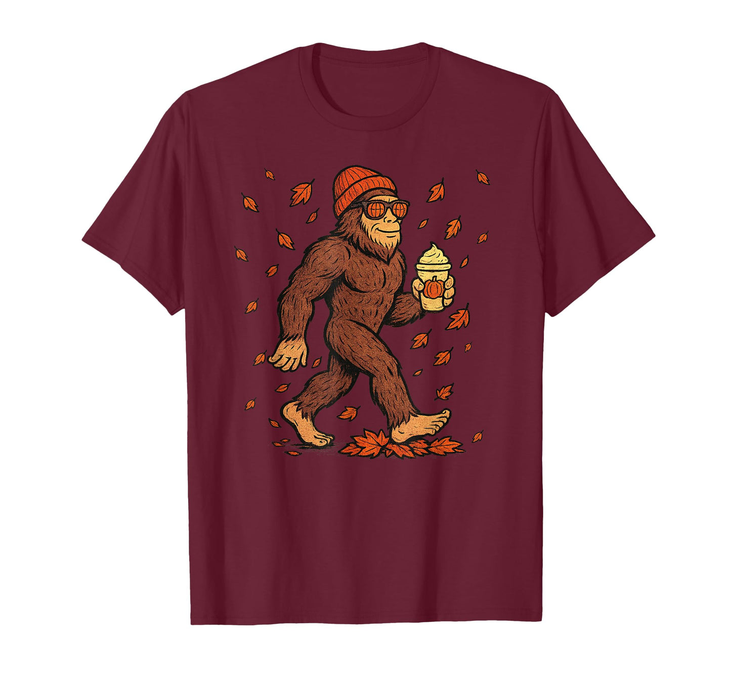 Sasquatch Autumn Pumpkin Spice Autumn Leaves Funny Autumn T-Shirt