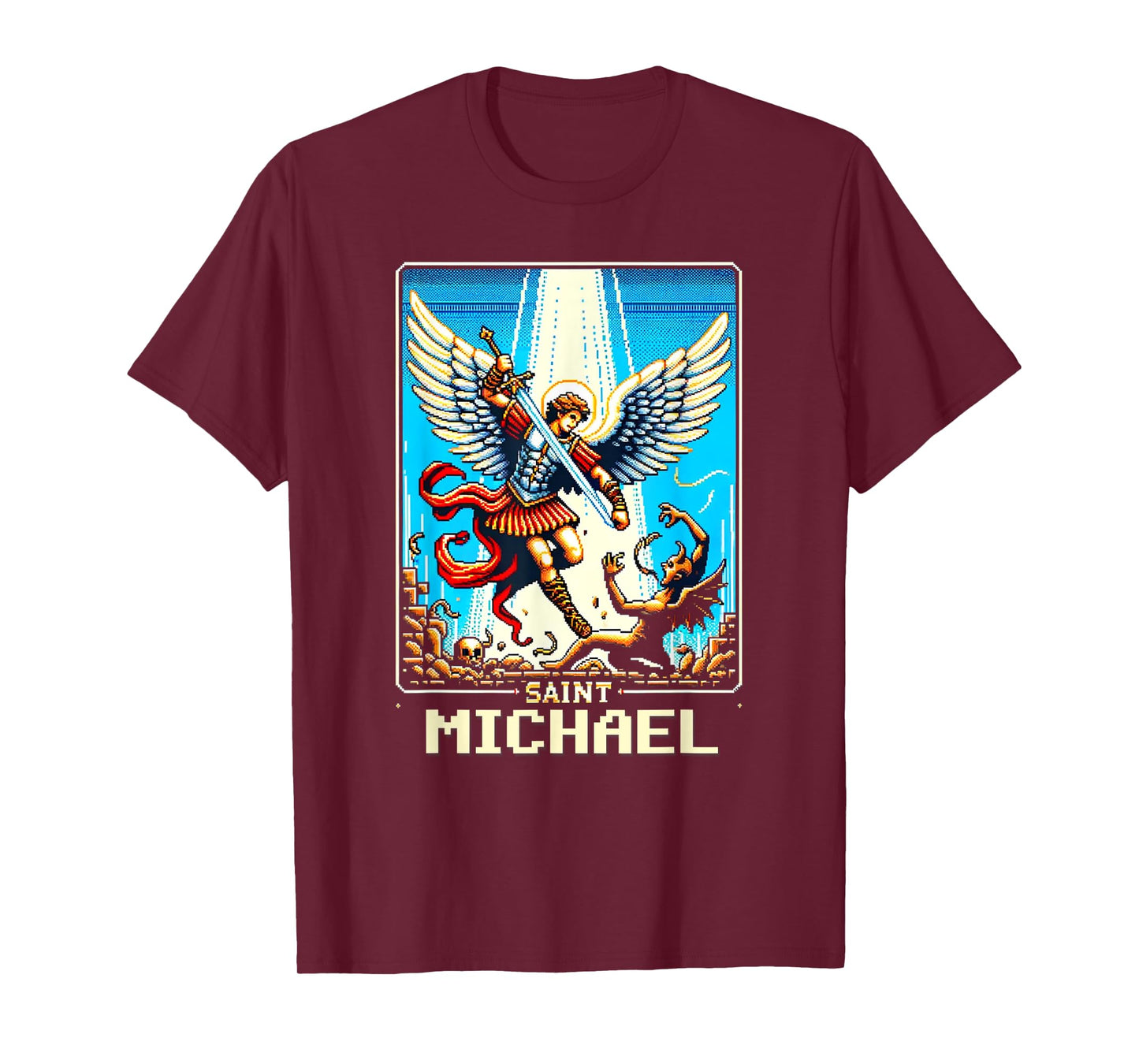 Saint Michael The Archangel Catholic Video Game T-Shirt