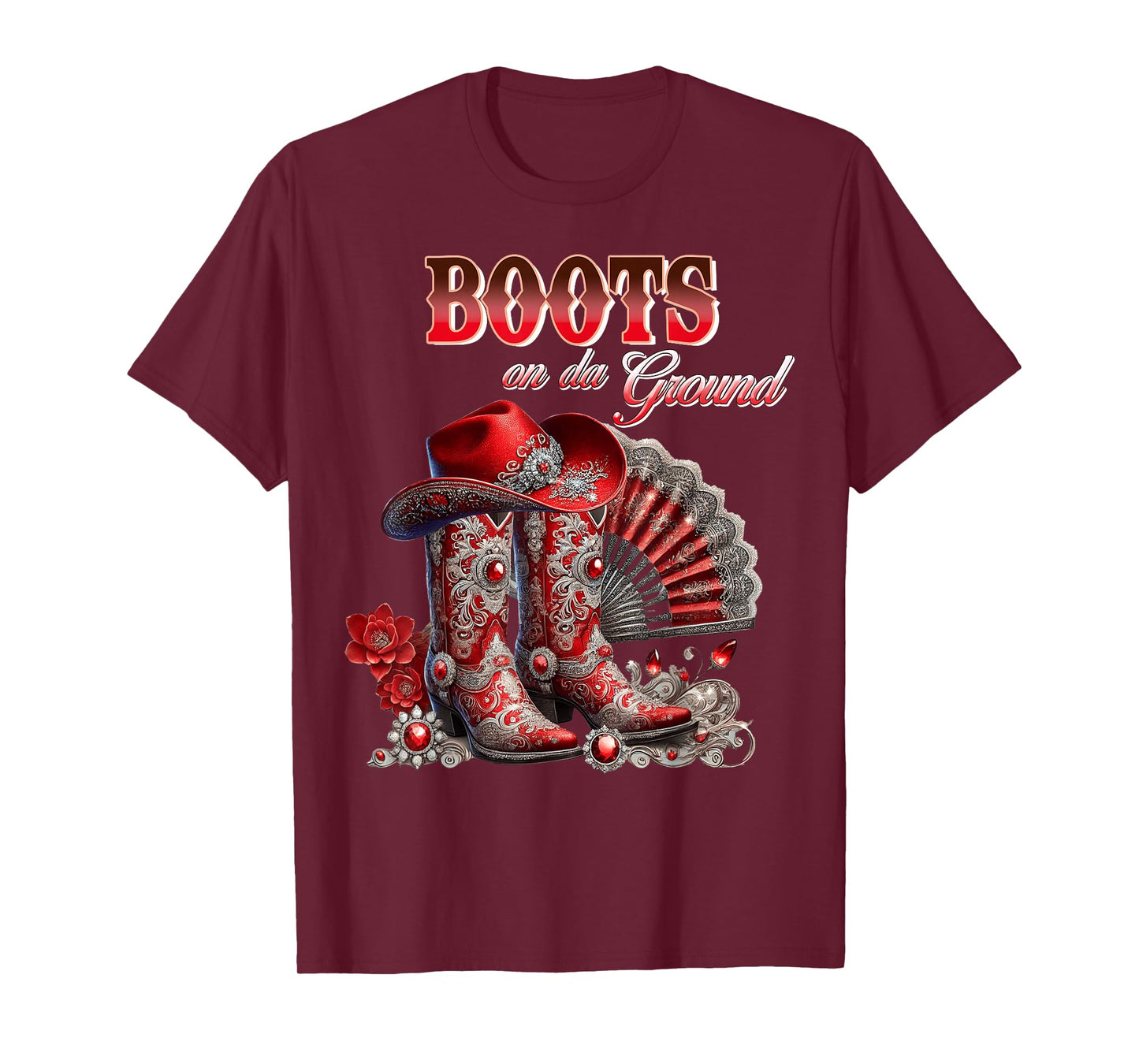 Boots On The Ground Boot Cowboy Western Cowgirl Linedance T-Shirt