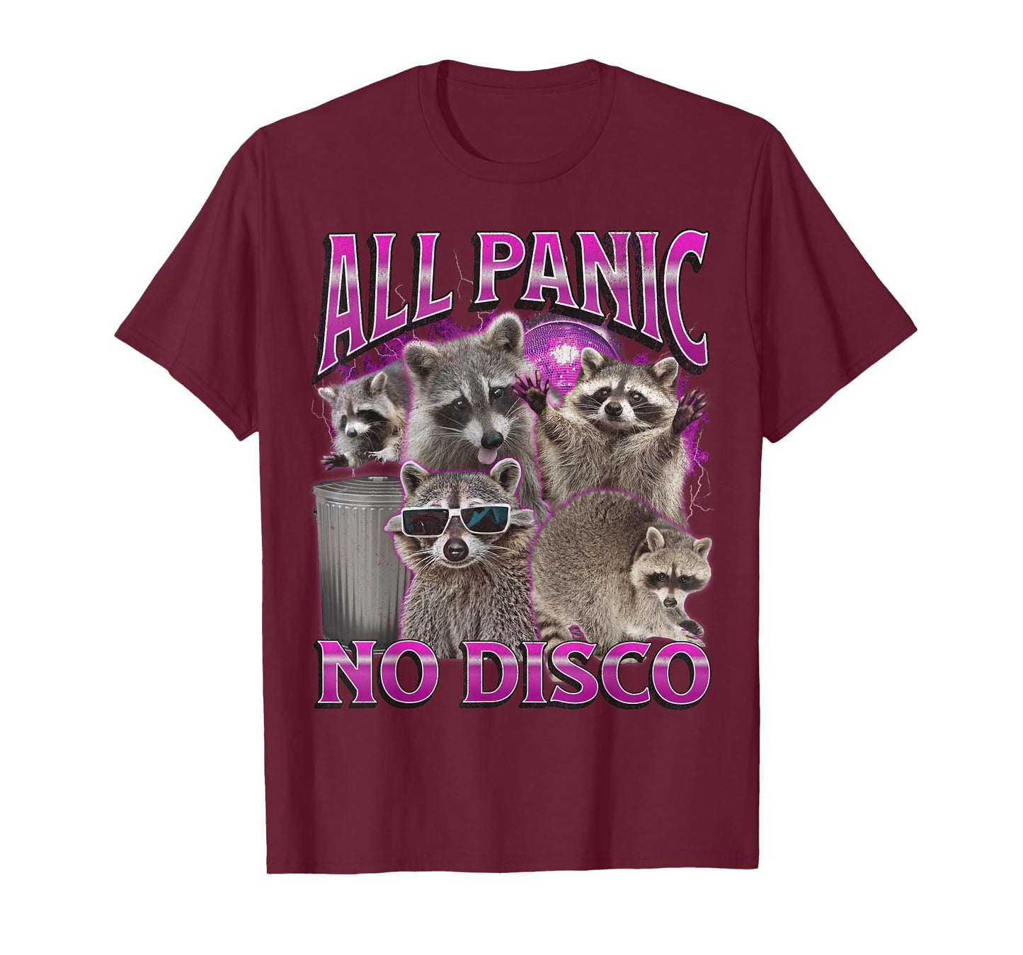 All Panic No Disco Funny Raccoon Meme Bootleg Graphic 90s T-Shirt