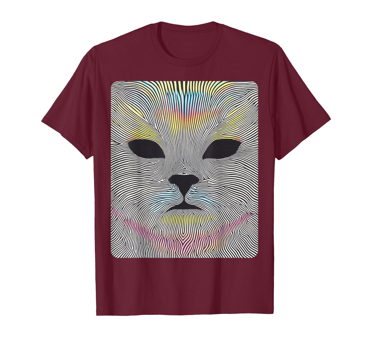 Pop Art Colorful Cat Optical Illusion Artwork T-Shirt