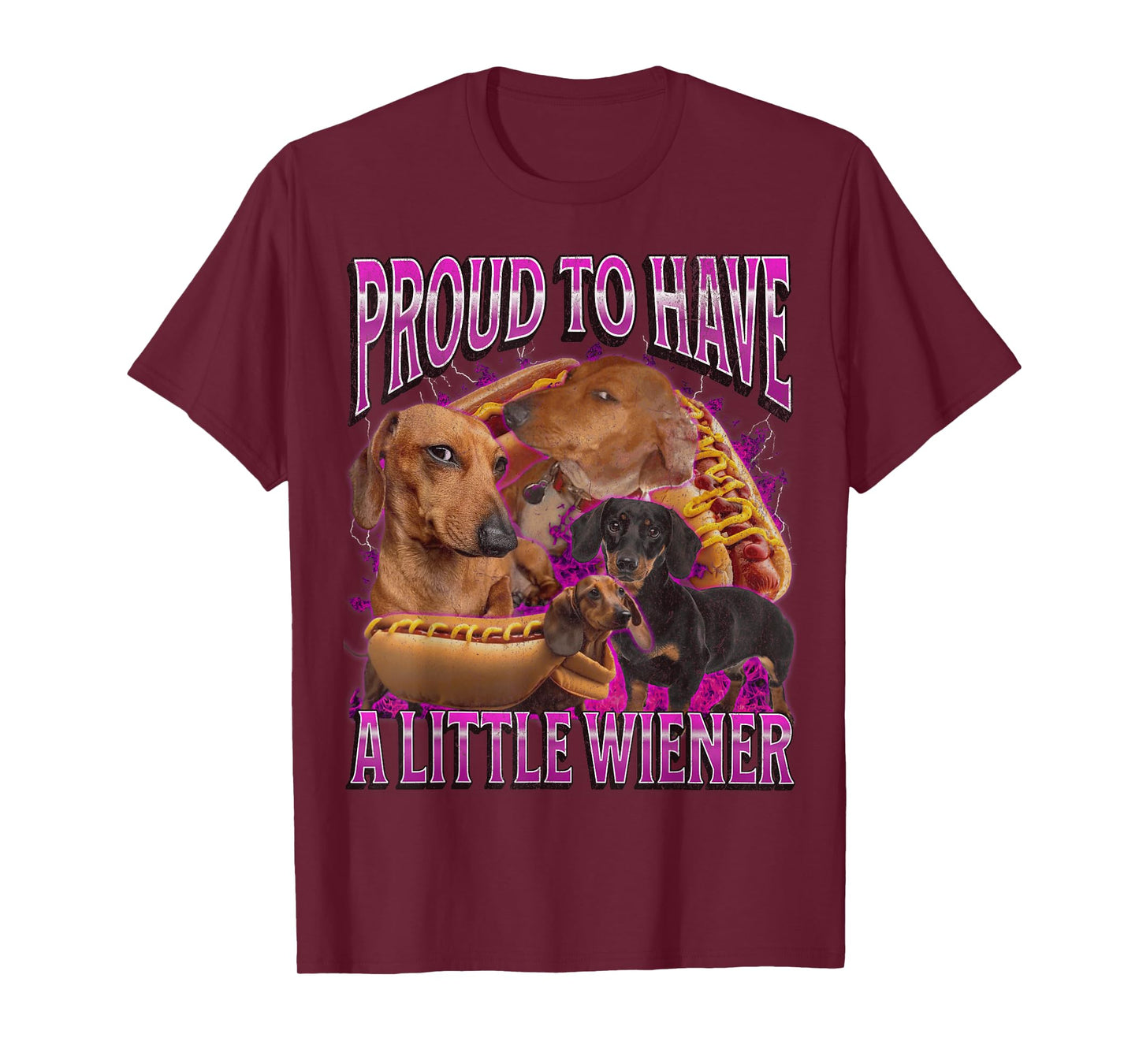 Proud To Have A Little Wiener Funny Offensive Dachshund T-Shirt