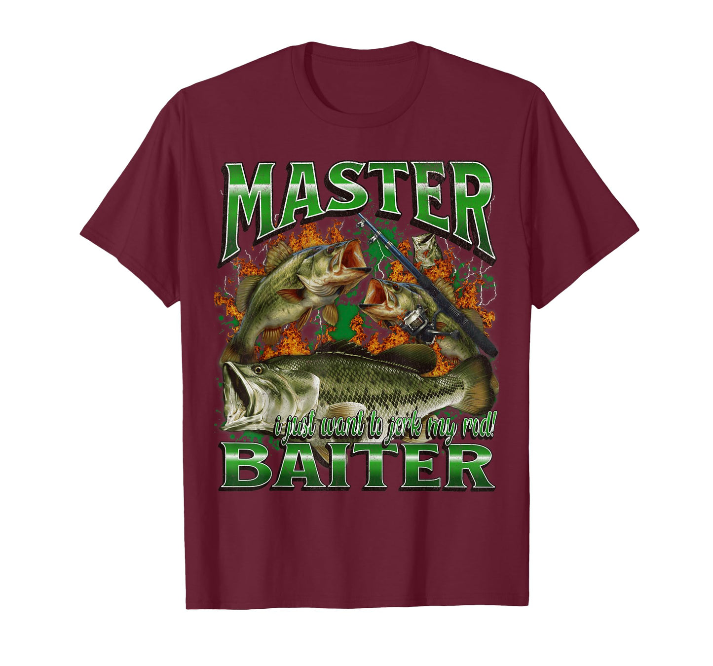 Master Baiter Funny Offensive Fishing Meme Bootleg Graphic T-Shirt