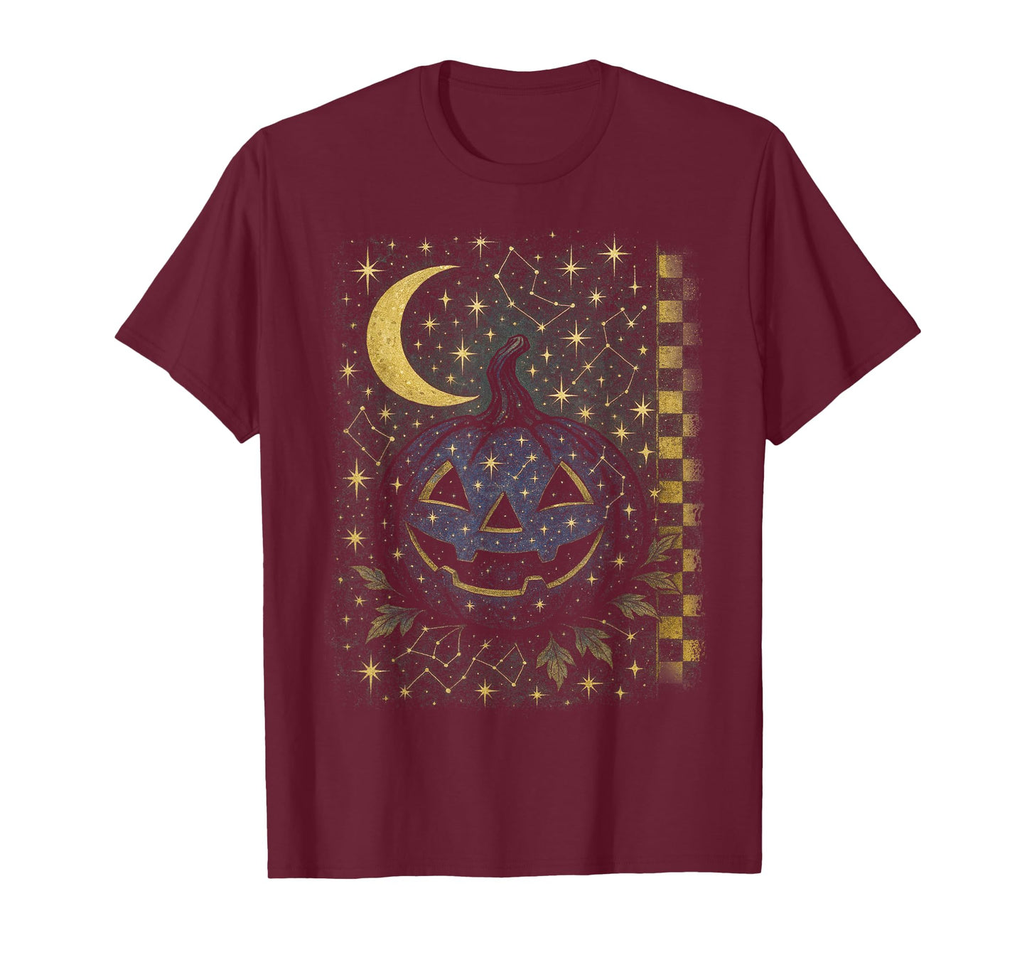Celestial Pumpkin Halloween Moon Vintage Stars Constellation T-Shirt