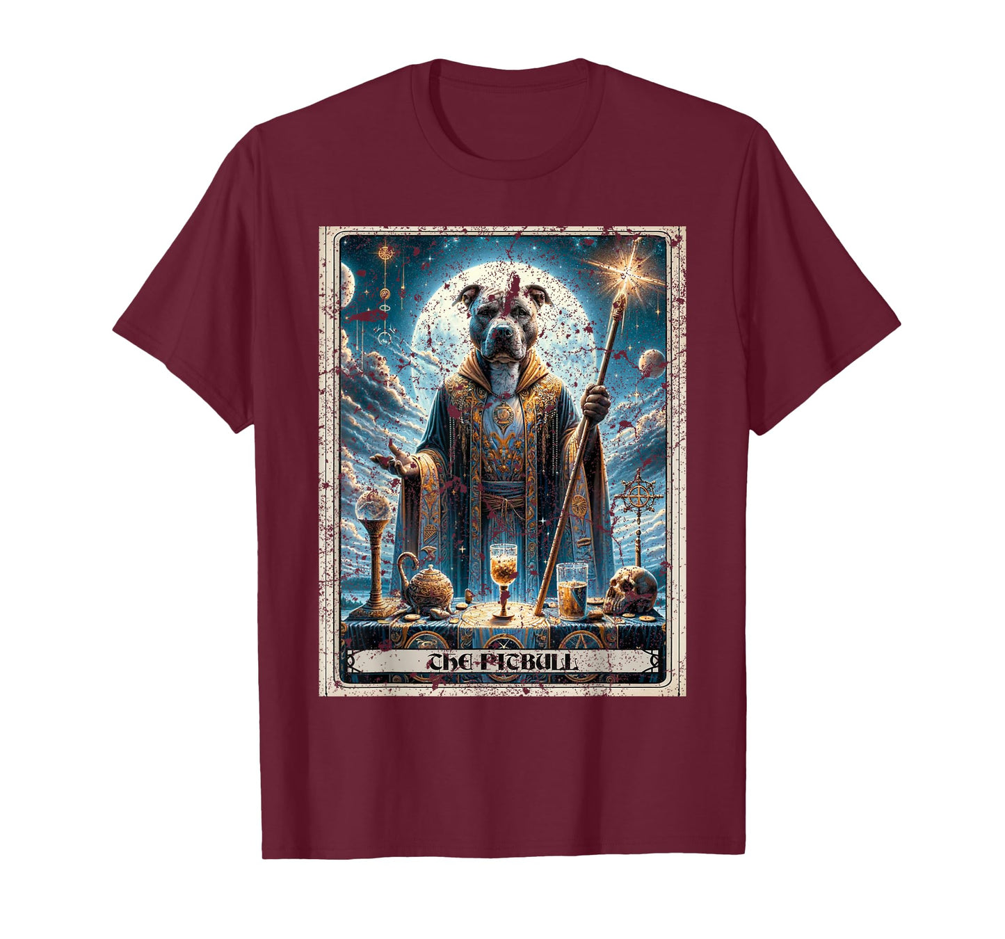 A Pitbull Tarot Card Dog T-Shirt