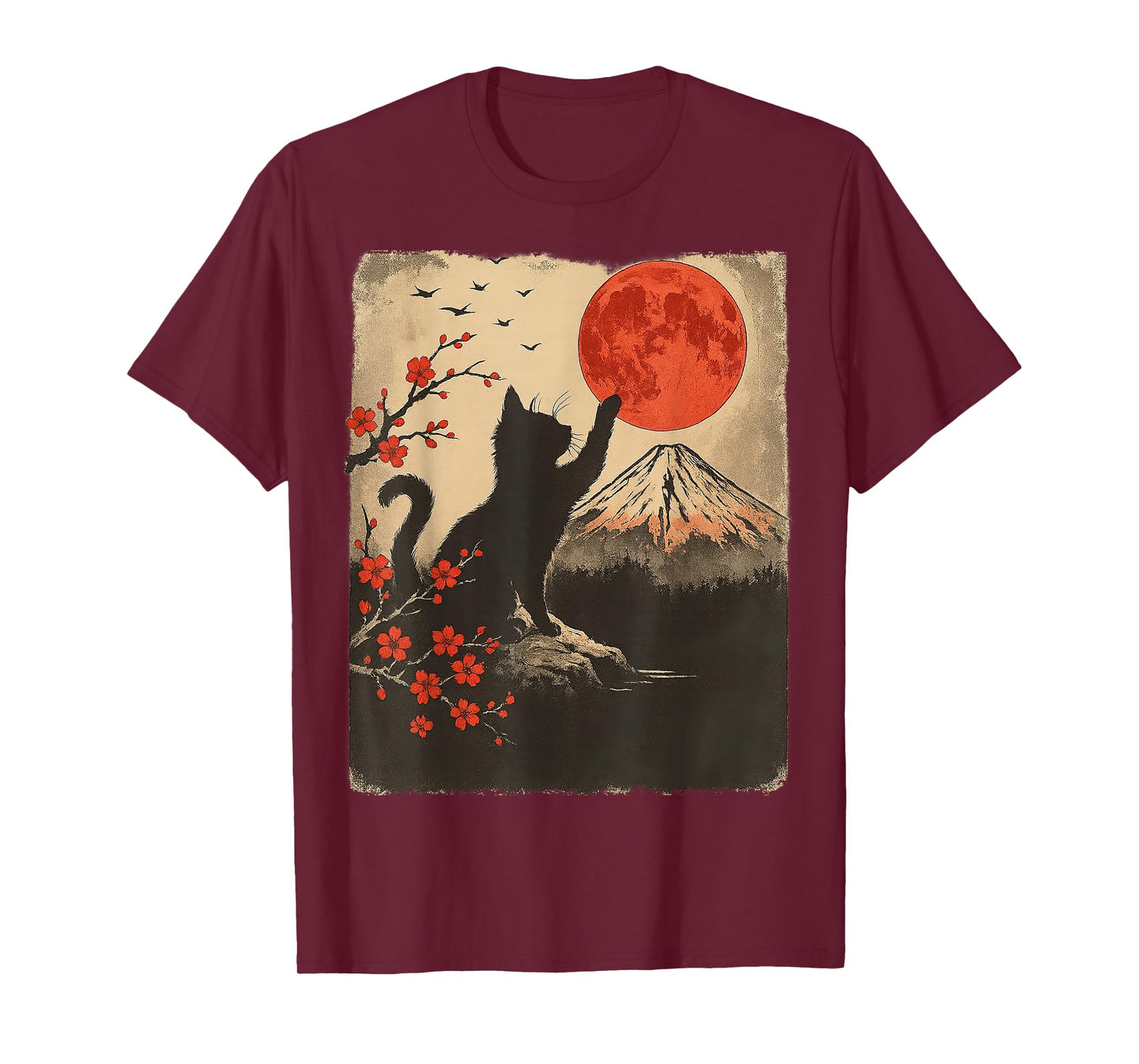Black Cat Vintage Retro Japan Art Japanese Theme Gifts Anime Men Women Kids T-Shirt