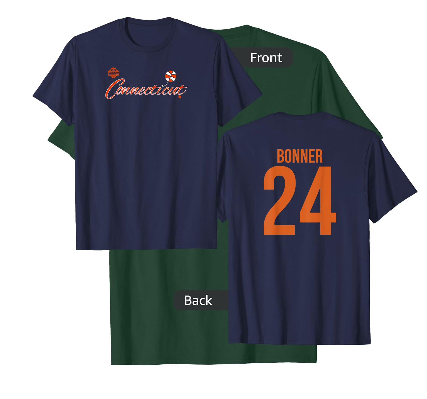 DeWanna Bonner 24 - Number on Back - Connecticut Basketball T-Shirt