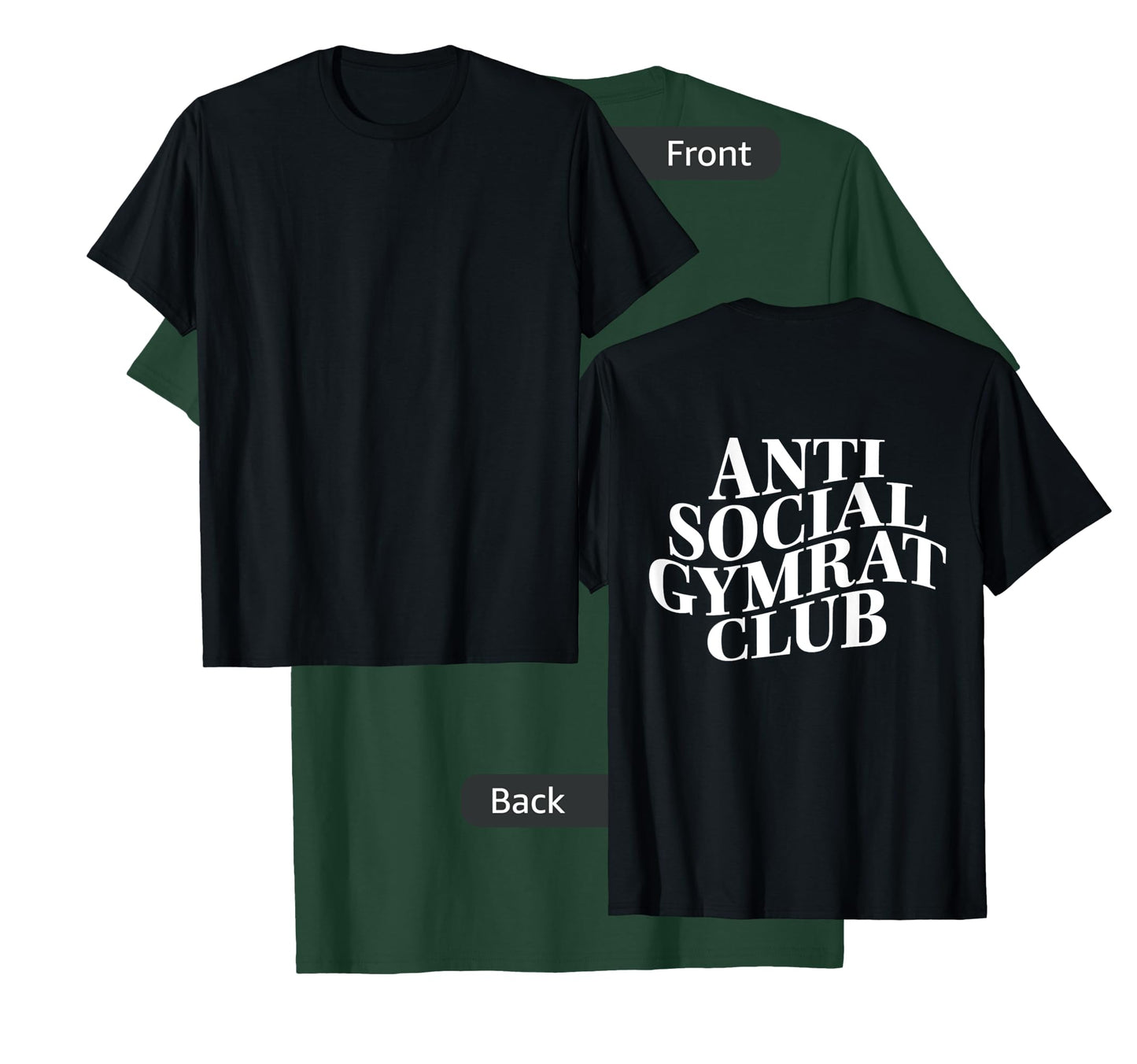 Gym workout "Anti Social Gym Rat" back bodybuilding fitness T-Shirt