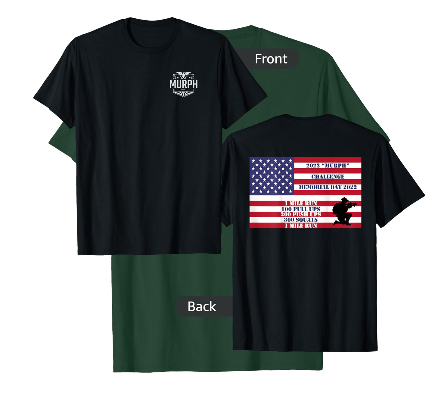 Murph Workout Challenge 2022 Memorial Day WOD T shirt back T-Shirt