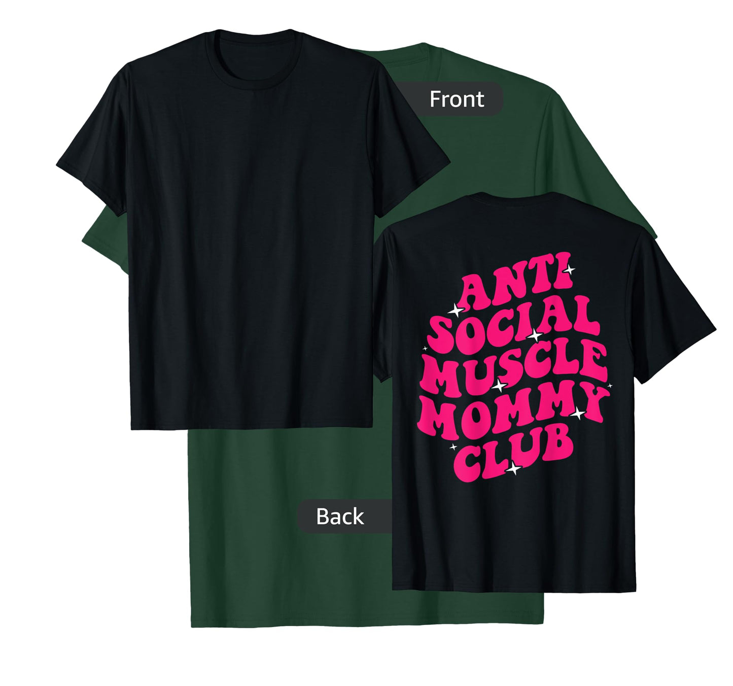 Cute Groovy Anti Social Muscle Mommy Club Gym Mates Funny T-Shirt